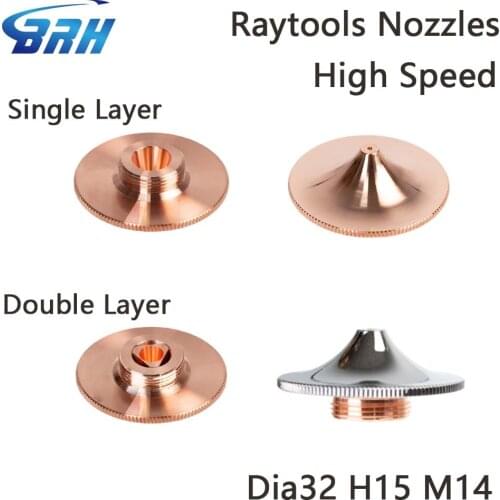 BRH Raytools Fast Laser Nozzle D32 H15 M12mm 1.0-4.0 Single/Double Layer For Ratools Laser Head