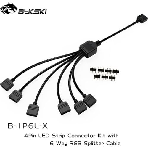 BYKSKI Extension Cable For Motherboard Interface RGB 1-6 12v 4pin RGB Splitter Cable for ASUS