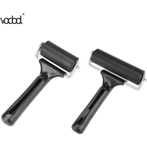 Black 6/10cm Rubber Roller Brush Rubber Roller DIY Craft Tools Painting Brushing Tools School Office Supplies HOT