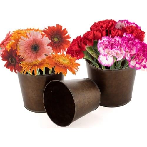 Flower Pot Iron Art Pots Vase New In 2021 Home Decoration Household Products Three-piece Suit Gardening Supplies Vintage Antique