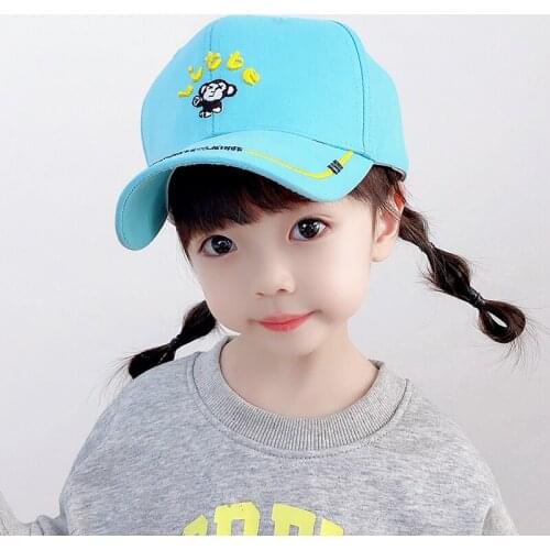 Children Baseball Cap Embroidered Monkey Colorful Cartoon Boys Girls Minions Kid‘s Hip Hop Sun Visor Hat Gorras
