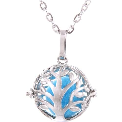 Life Tree aromatherapy cage Diffuser Necklace Lockets Pendant Perfume Essential Oil Aromatherapy Locket Necklace Pearl Cage