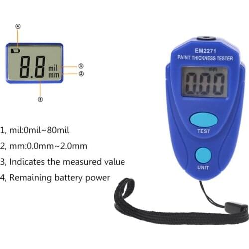 EM2271 Car Film Paint Thickness Gauge Portable Paint Coating Thickness Car Surface Measure Instruments Meter