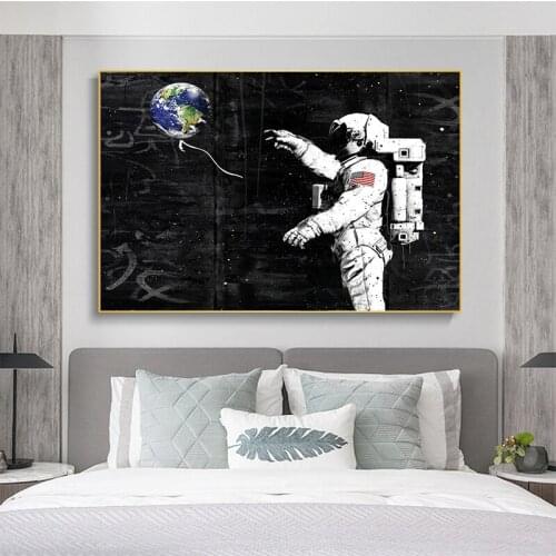 Graffiti Art Astronaut Canvas Painting Space Dream Stars Posters and Prints Cuadros Wall Art Pictures for Living Room Decoration