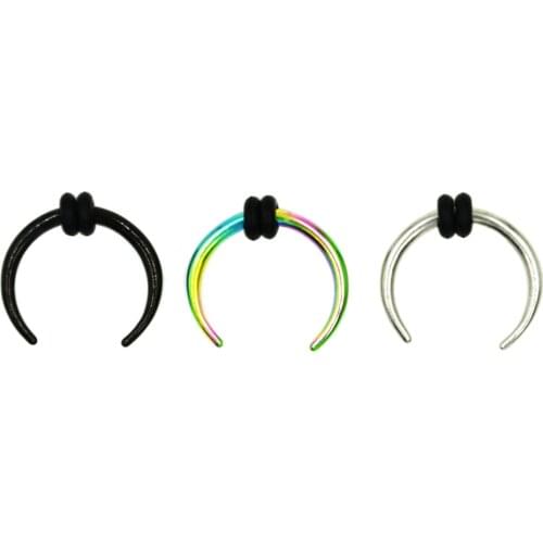 1Pc Surgical steel Septum Clicker Septum Retainers U Shaped Curved Nose Pinchers Nose Hoop Ring Bone Piercing Body Jewelry
