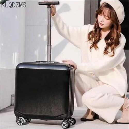 KLQDZMS 18Inch New Rolling Luggage Spinner Wheels Trolley Suitcase Bag Fashion Travel Suitcase Carry On For Men Women