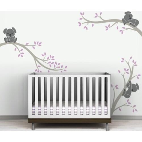 Koala And Tree Branches Wall Stickers Oversize Removable Wall Decal Decor Living Room Baby Kids Room Wallpaper Poster 504C