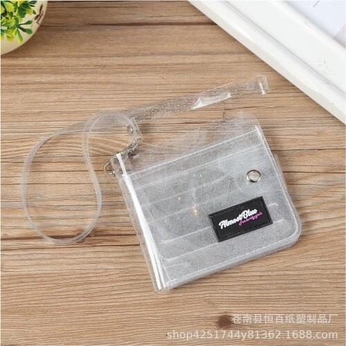 Transprent Jelly Neck Wallet Laser Halter Girls Coin Purse Ins Korea Letter Glitter Laser Card Holder Bag Clutch Women Wallets