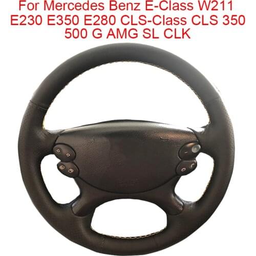 DIY Car Steering Wheel Cover For Benz E-Class W211 E230 E350 E280 CLS-Class 350 500 AMG SL CLK Leather Braid For Steering Wheel
