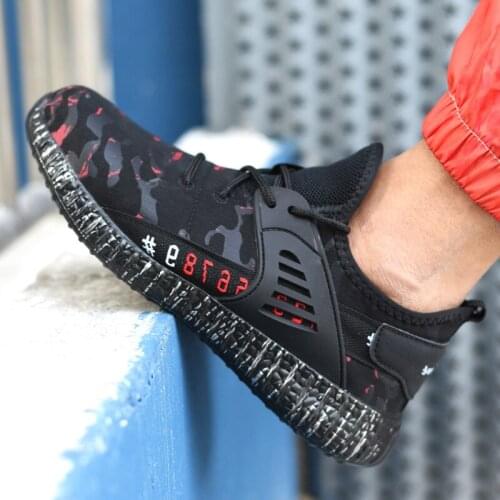 Steel Toe Boots Sneakers Men Shoes Big Size 48 Camouflage Work Shoes Safety Boots Indestructible Casual Shoes Men Fashion Trend