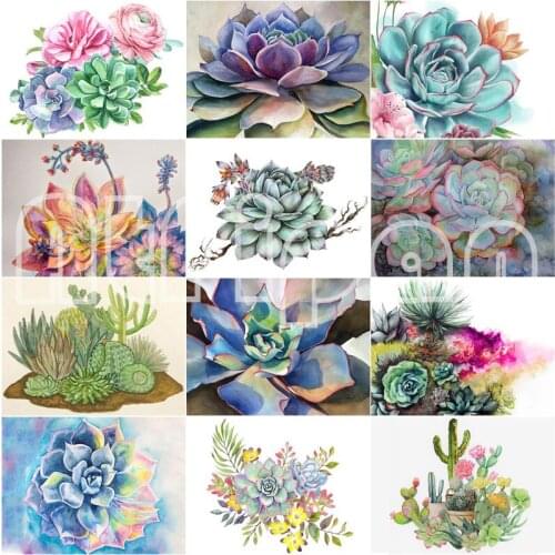 Full Square Round Diamond Embroidery Diy Home Decor Diamond Mosaic Diamond Painting Cross Stitch Kits Craft Succulent Plants