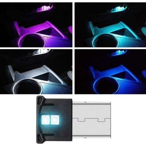 Mini USB LED RGB Ambient Light LED Ambient Lighting Lamp For Car Interior Ambient Auto 8Color Atomosphere For Notebook