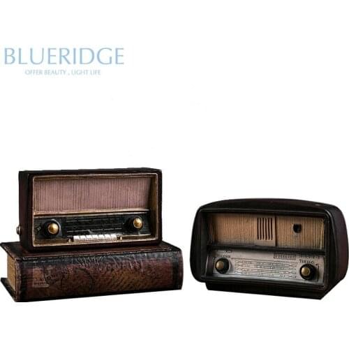 Retro Old Radio Vintage Wireless Miniatures Home Decoration Crafts Statue Office Desktop Decor Sculpture Artware Accessories Art