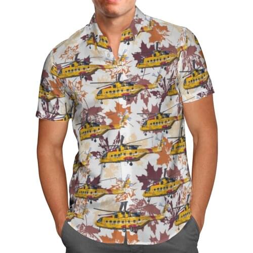 Helicopter 3D Beach Hawaiian 2021 Summer Mens Shirt Short Sleeve Shirt Streetwear Oversized 5XL Camisa Social Chemise Homme-812