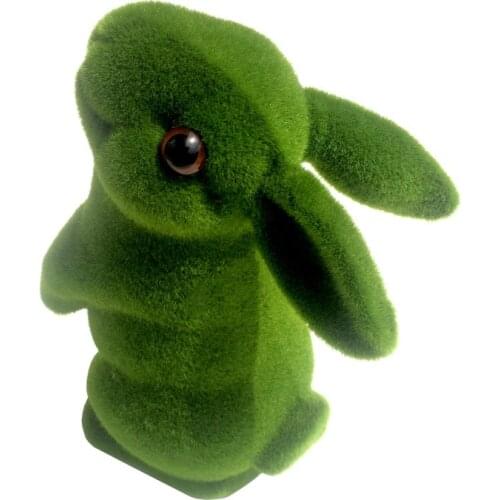 Easter Moss Bunny Figurine Flocked Rabbit Statue Spring Festival Garden Yard Decorations Party Supplies Gifts