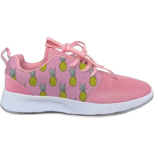Pineapple fruits Cartoon Fashion Vogue Cute Sport Running Shoes Lightweight Breathable 3D Print Girl Female Women Mesh Sneakers