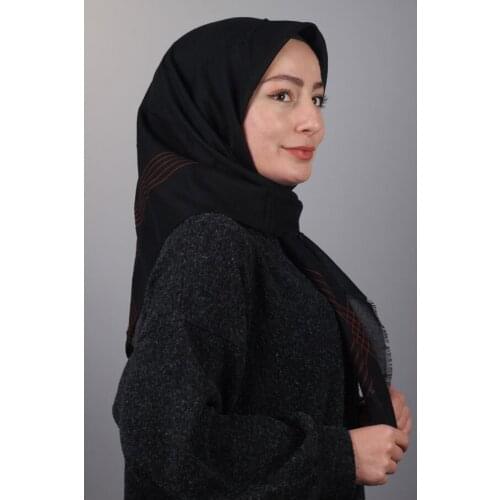 POLOİST SOLID COLOR VERA STRIPE COTTON SCARF-DESEN-01-RENK-05