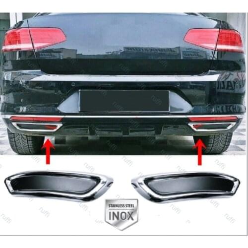 For Passat B8 Stainless Steel Exhaust Diffuser Frame 2015-2019 Car Accessories Rear for R-Line Sport Tuning Highline TSI FSI TDI