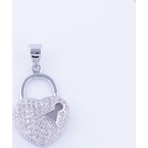Romantic couple heart-shaped keys zircon and her love necklace suit lover Valentines love lock pendant