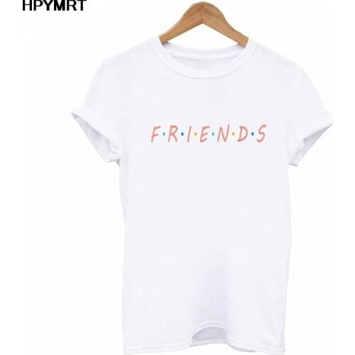 Pink Friends Printing T Shirt Summer Women Short Sleeve Leisure Top Tee Casual Ladies Female T Shirts Plus Size Woman Clothing