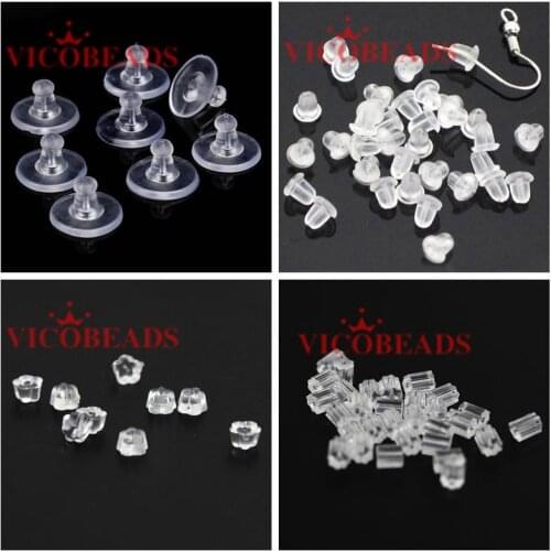 Bullet Flower Tube Earrings Jewelry Accessories Rubber Back silicone round ear plugging blocked Earring Back Stoppers for DIY