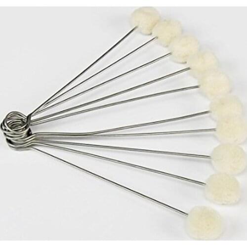10Pcs DIY Leather Tool Accessories Wool Daubers Assisted Leather Dyeing Wools Ball Brush Metal Handle -30