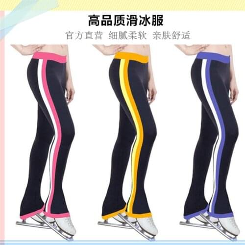 Customized Ice Skating long Pants Figure Skating Costume Trousers Adult Child Competition Color bar pants Comfort and warmth