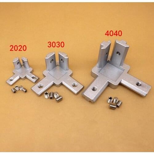 Concealed 3-way corner connector L type three dimensional connector 3030 profile european standard right angle connector