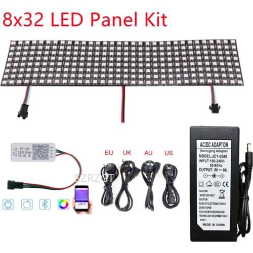 WS2812B Led Strip Matrix Digital Panel Individually Addressable With DC5V Led Power Supply SP110E Bluetooth Controller