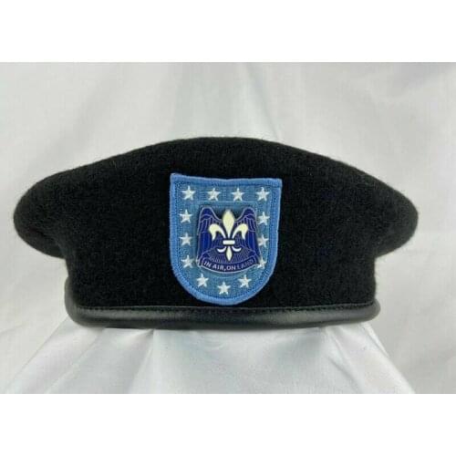 Tomwang2012. Us Army Infantry Regiment black Beret 82nd Airborne Division Badge Military Hat