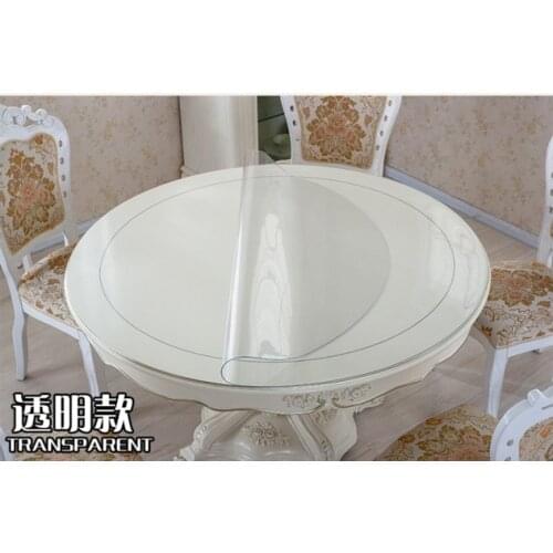 Waterproof pvc soft glass round table cloth round tablecloth transparent dining table cloth table mats circle customize D110cm