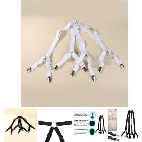 1 Set Crisscross Adjustable Bed Fitted Sheet Straps Suspenders Gripper Holder Fastener Clips Clippers Kit DO