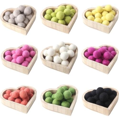 10pc 20mm Fetl Balls New Wool Pom Poms Beads DIY Room Party Christmas Gift DIY Craft Round Wool Felt Balls Make Ring Rattle