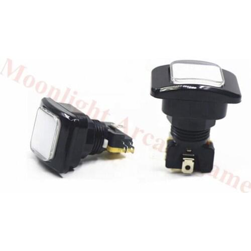 10PCS/LOT 50*37mm 12V Rectangle illuminated arcade Push Button Switch momentary led button for arcade game machine