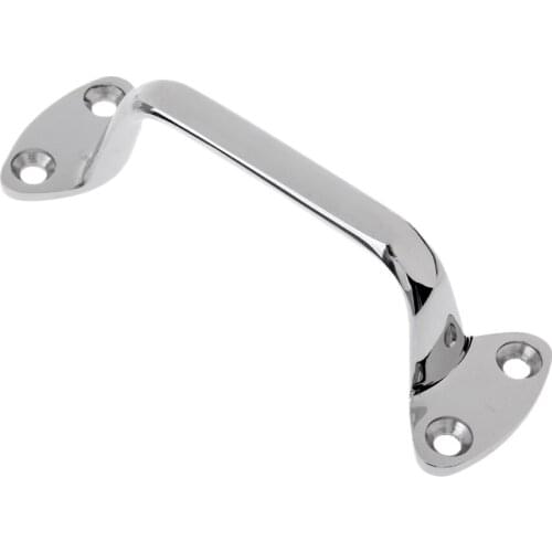 2 Pack Polished 316 Stainless Heavy Duty Boat Marine Grab Handle Hand Rail Hardware, Length 6-inch with 4 Holes 1/4inch