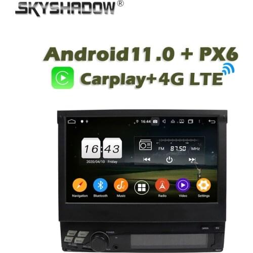 Carplay 1Din PX6 DSP Android IPS 10.0 64G + 4GB Car DVD Player Bluetooth 5.0 Wifi GPS Map RDS Radio For universal Nissan