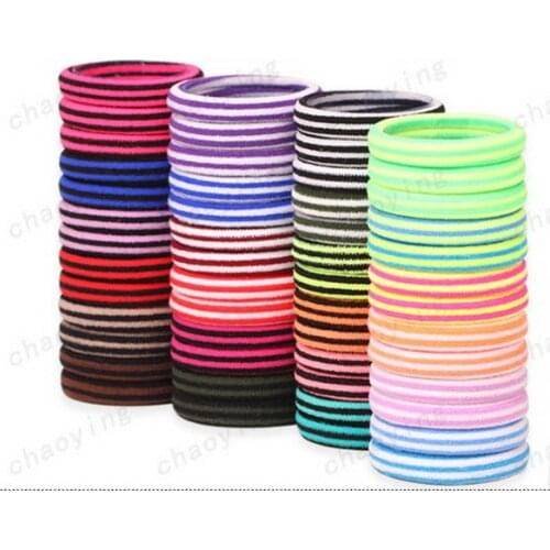 50bag 100Pcs/bag 4.3cm Colorful Child Kids Hair Holders Cute Rubber Hair Band Elastics Accessories Girl Charms Tie Gum