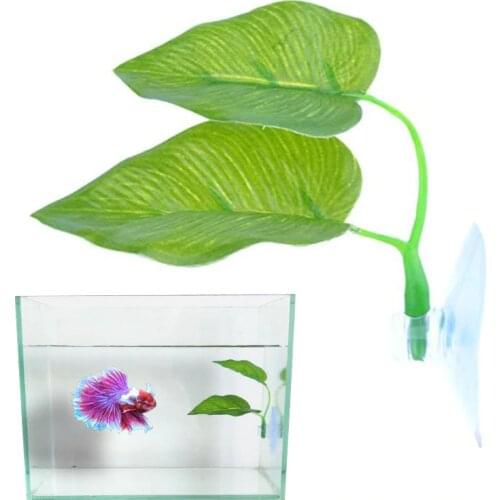Fish Tank Aquarium Artificial Leaf Betta Fish Rest Spawning Ornamental Plant Betta Fish Play Relax Hide Leaf Hammock 1Set