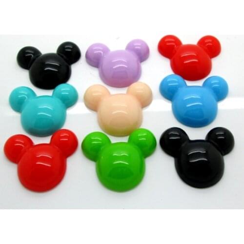 20Pcs Mixed Mouse Resin Beads Decoration Crafts Flatback Cabochon Scrapbooking Fit Phone Embellishments Diy Accessories