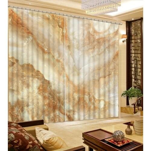 Decoration curtains marble curtains 3D Curtain Luxury Blackout Window Curtain Living Room