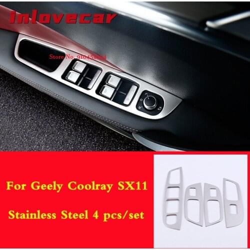 For Geely Coolray SX11 2018-2020 Car window Switch button frame cover interior trim mouldings decoration styling Accessories
