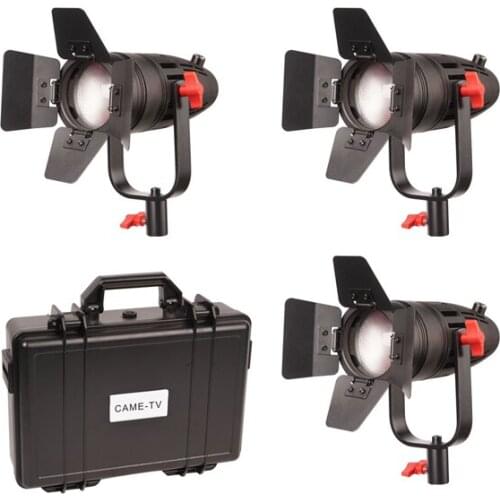 3 Pcs CAME-TV Boltzen 30w 18800 Lux/1m Fresnel Fanless Focusable Led Daylight Led video light