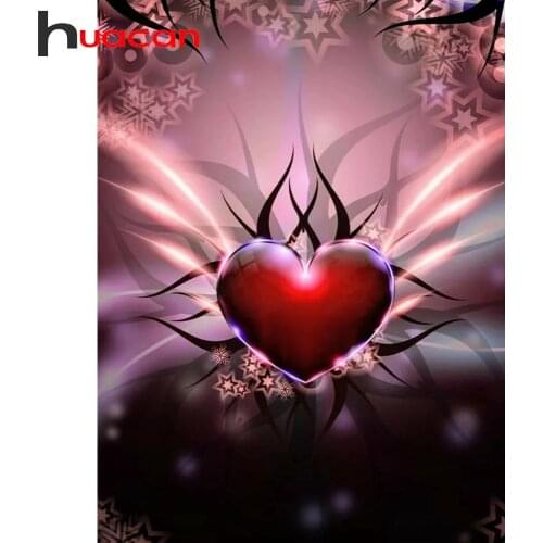 Huacan 5D Diy Diamond Painting Heart Cross Stitch Diamond Embroidery Cartoon Handmade Gift Decoration For Home