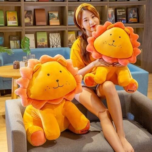 40-70cm Good Quality Cute Sun Flower Lion Plush Toy Cartoon Stuffed Animal Doll Soft Lion Pillow Cushion Children Birthday Gift