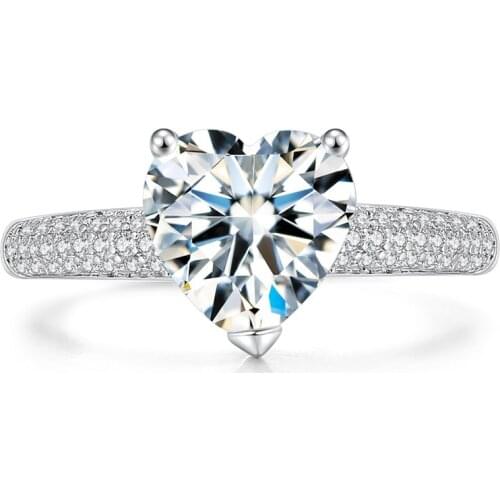 Romantic Big Heart Zircon Rings For Women Bride Love Promise Wedding Engagement Womens Ring Gorgeous Finger Ring Jewelry R540