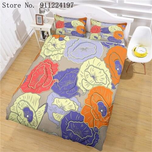 Morning Glory Comforter Bedding Set 140x200 Duvet Cover Queen King Size Quilt Cover Flower Bedclothes Microfiber Bed Linen Set