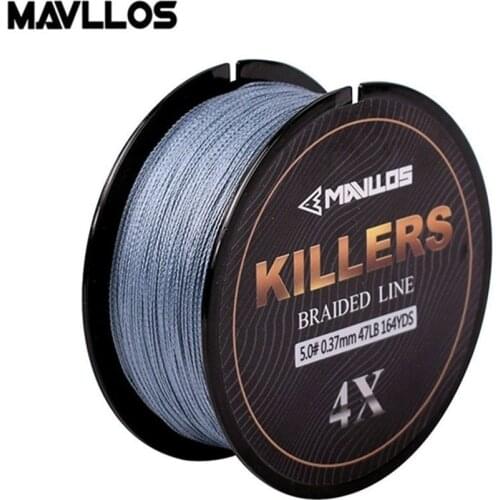 Mavllos Brand Killer 4 Strands 150M Multifilament Fishing Lines 4-80LB PE Braided Fishing Line Smooth for Bass Pike Fishing