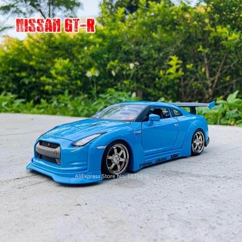 Maisto 1:24 2009 Nissan GT-R GTR blue sports car alloy car model simulation car decoration collection gift toy die-casting model