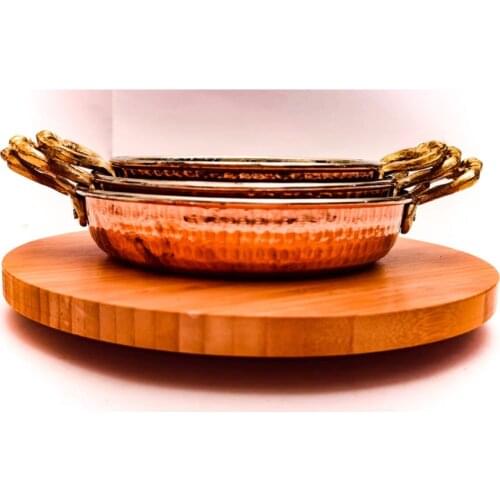 Copper 3 Piece Sahan Set Traditional Authentic Regional Orginal High Quality