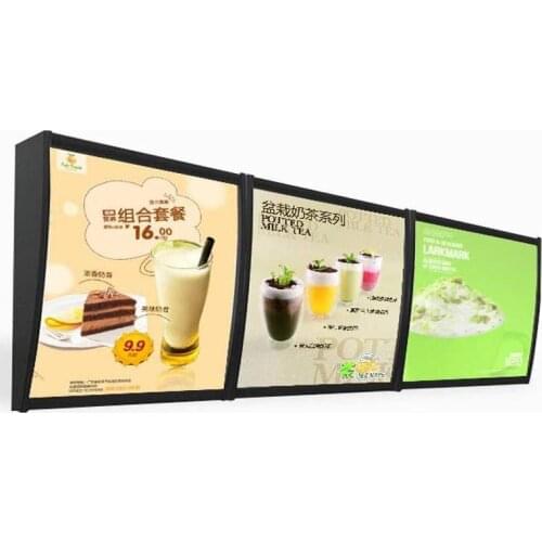 Wall Mounted LED Lightbox Backlit Menu Display System for Restaurant Take away (4 Graphics/Column)